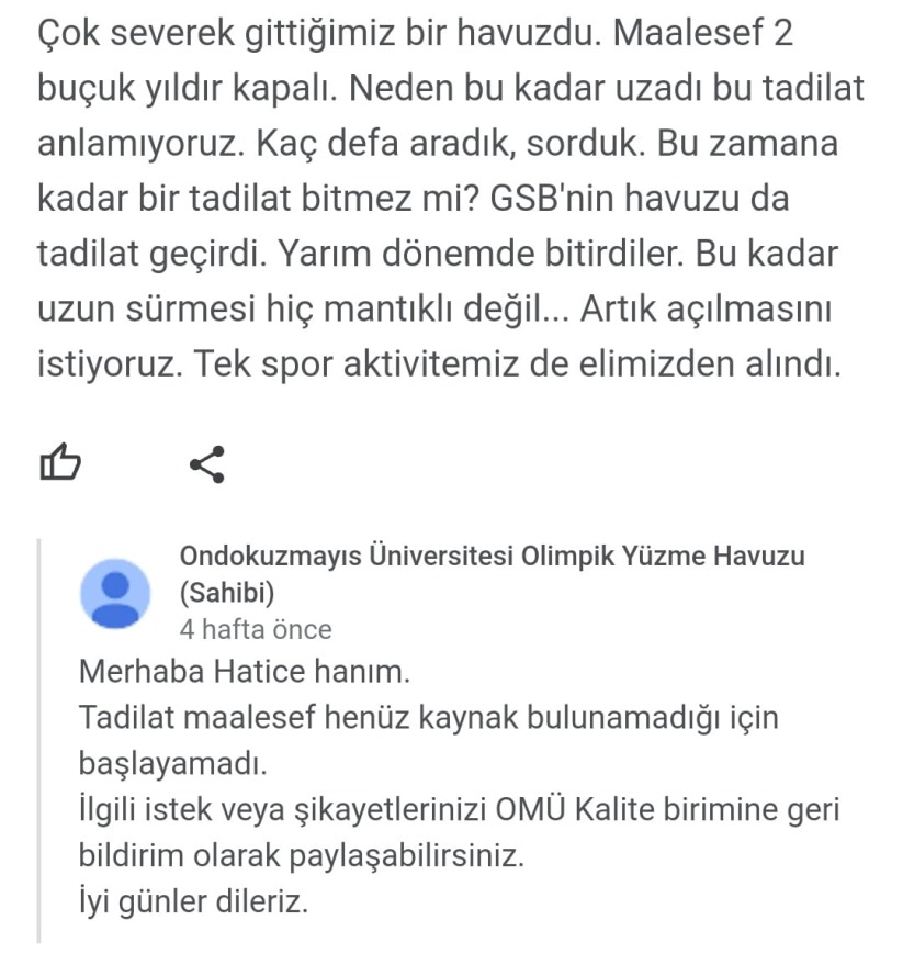 OMÜ yüzme havuzu tadilatı yıllardır bitmiyor!