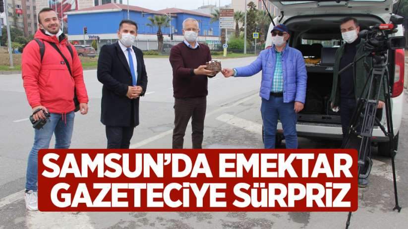 Samsun'da emektar gazeteciye sürpriz