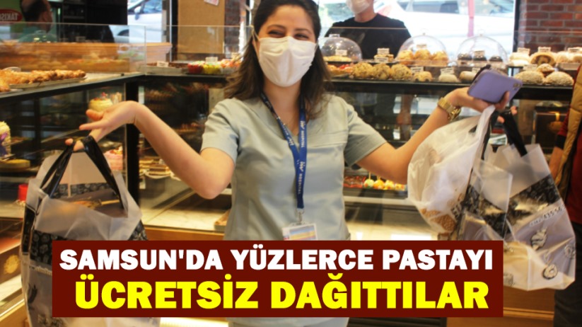 Samsun'da yüzlerce pastayı ücretsiz dağıttılar