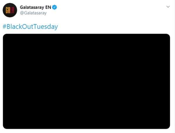 Galatasaray'dan 'BlackoutTuesday' paylaşımı 