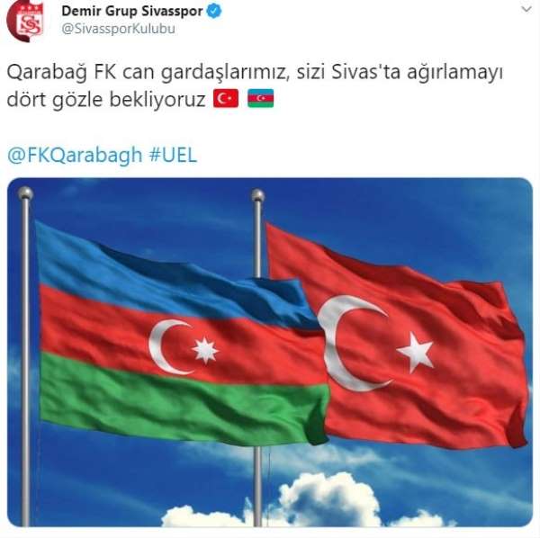 Qarabağ ile Sivasspor arasında dostluk rüzgarları 
