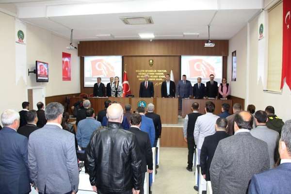 Ödemiş Belediye meclisinde şehitler için saygı duruşu 