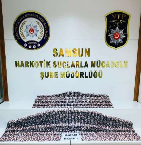 Samsun'da 52 bin 920 adet uyuşturucu hap ele geçirildi 