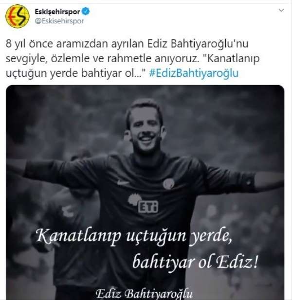 Eskişehirspor'dan Ediz Bahtiyaroğlu paylaşımı 