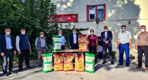 Tavşanlı'da çiftçilere Macar Fiği, Korunga ve Yem Bezelyesi tohumu dağıtıldı