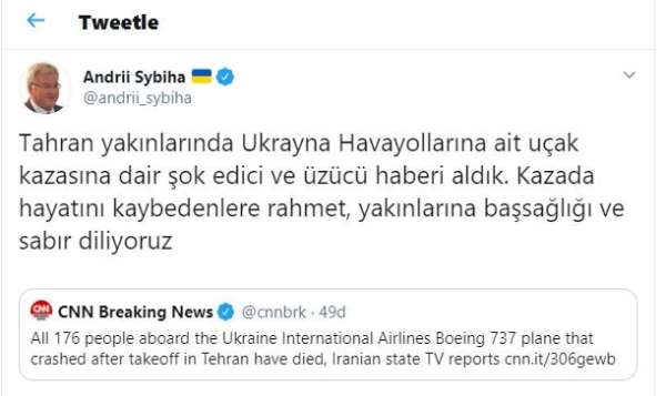 Ukrayna Büyükelçisinden uçak kazasına ilişkin açıklama 