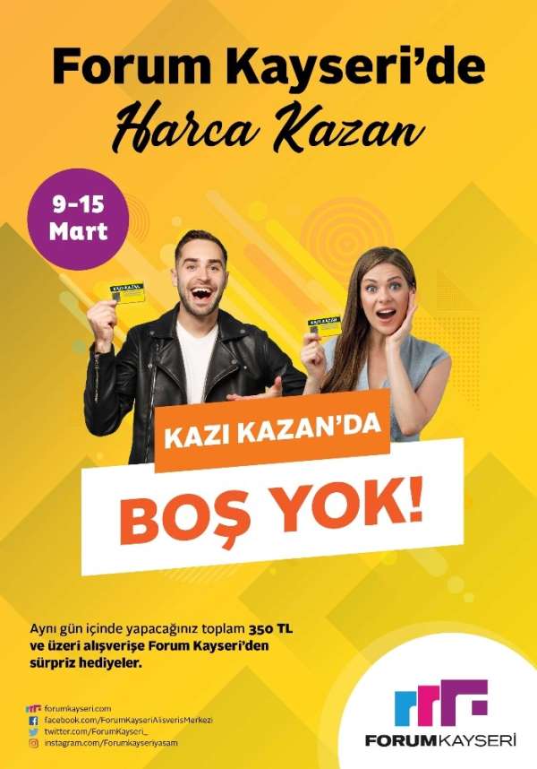 Kazandıran alışveriş Forum Kayseri'de