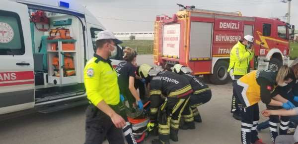 Denizli'de trafik kazası: 2 yaralı