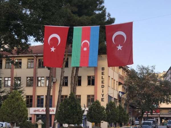Tokat'ta, Azerbaycan'a bayraklı destek 