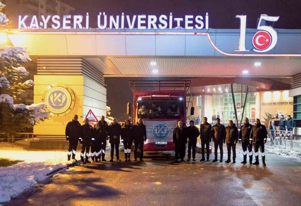Kayseri Üniversitesi, deprem bölgesine yardımlarını sürdürüyor