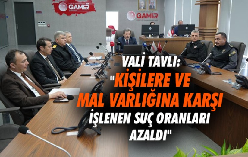 Vali Tavlı: 'Samsun'da kişilere ve mal varlığına karşı işlenen suç oranları azaldı'