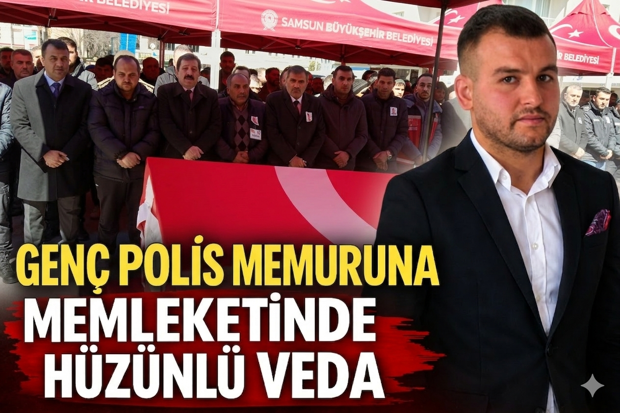 Genç polis memuruna memleketinde hüzünlü veda