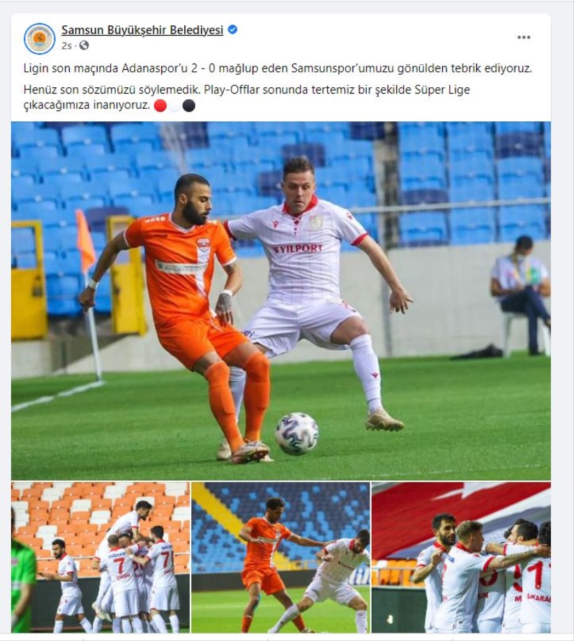 Ömer Çelik Adana Demirspor'a destek verdi, Samsun Büyükşehir Belediyesi'nden temiz lig iması
