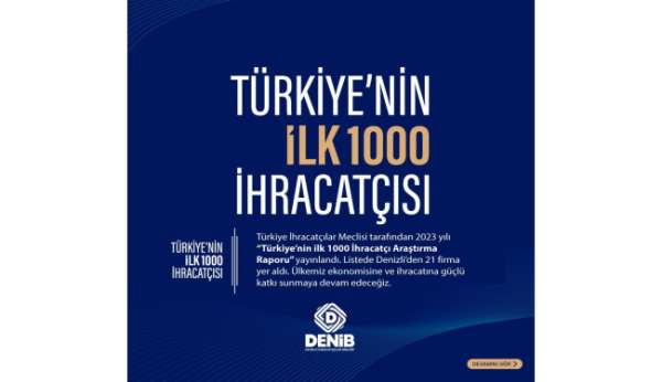 Denizli'den 21 firma 'Türkiye'nin İlk 1000 İhracatçı' arasında yer aldı