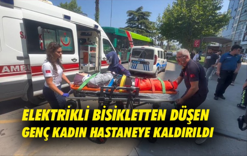 Samsun'da elektrikli bisikletle düşen genç kadın hastaneye kaldırıldı