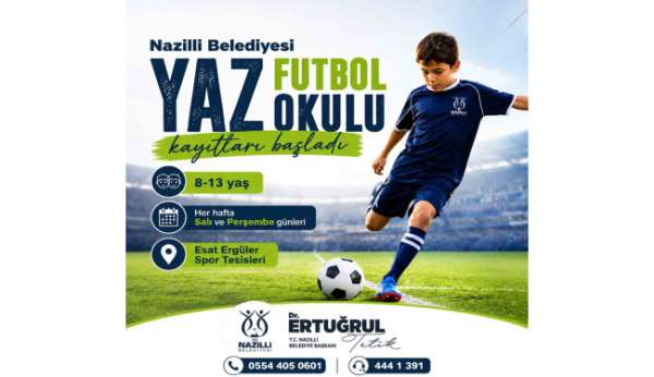 Nazilli Belediyesi Yaz Futbol Okulu kayıtları başladı