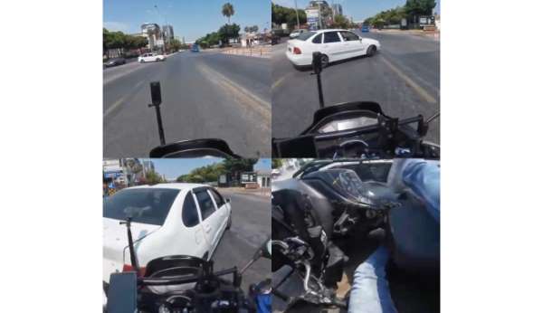 Kaza anları kamerada:Araçlarla çarpışan motosiklet ve elektrikli bisiklet sürücüleri yaralandı