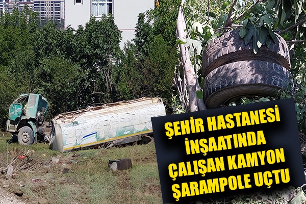 Samsun'da sulama tankeri şarampole yuvarlandı: 1 ağır yaralı