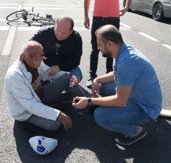 Kazada yaralanan yaşlı adam polise bisikletini sordu 