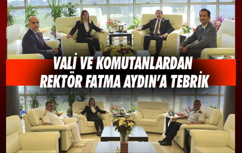 Samsun Valisi Tavlı ve komutanlardan Rektör Fatma Aydın'a tebrik