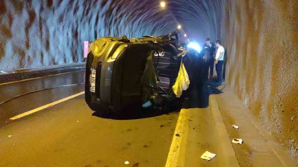 Eynesil tünelinde trafik kazası: 3 yaralı