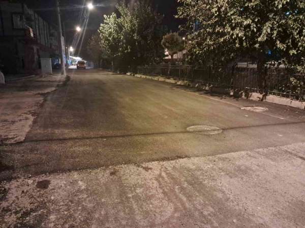 Kilis'te kazanın ardından rögar kapağının bulunduğu noktaya asfalt döküldü