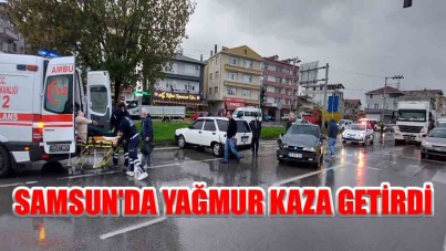 Samsun'da yağmur kaza getirdi