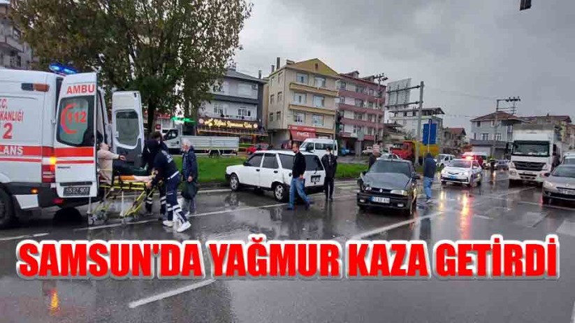 Samsun'da yağmur kaza getirdi