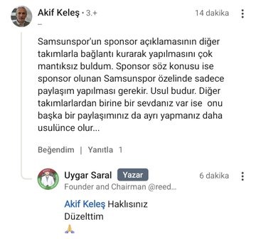 Köşe yazarımız uyardı, Reeder düzeltti!