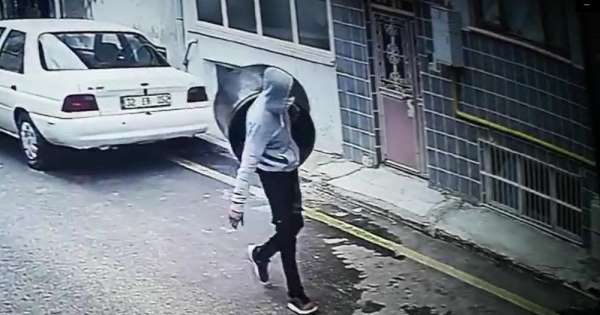 Isparta'da kazan hırsızlığı güvenlik kamerasında 