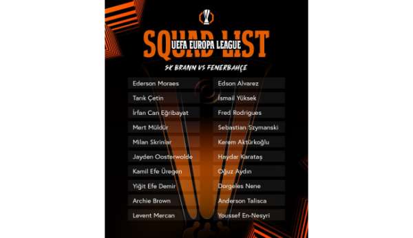 Fenerbahçe'nin Brann maçı kamp kadrosu belli oldu