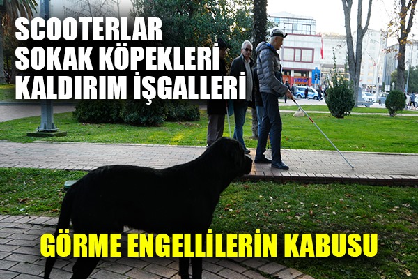 Görme engellilerin kabusu: Scooterlar, sokak köpekleri, kaldırım işgalleri
