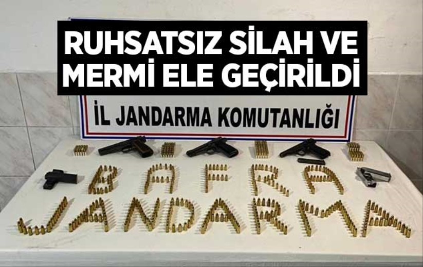 Bafra'da ruhsatsız silah ve mermi ele geçirildi