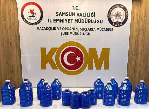 Samsun'da 70 litre etil alkol ele geçirildi