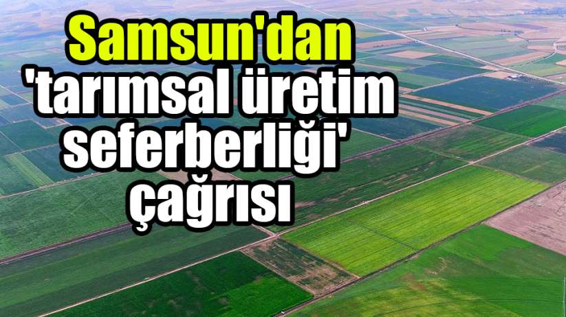 Samsun'dan 'tarımsal üretim seferberliği' çağrısı