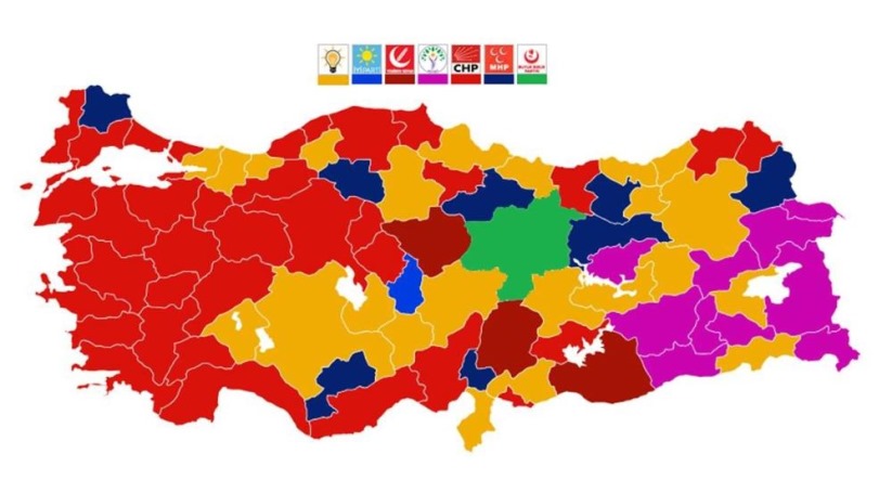 Samsun'da 17 ilçe, 6 parti ve 1 bağımsız aday arasında dağıldı