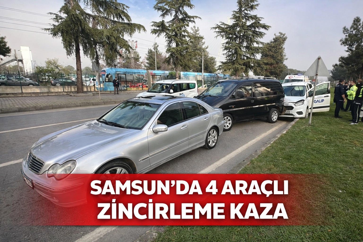 Samsun'da 4 araçlı zincirleme kaza: 3 yaralı