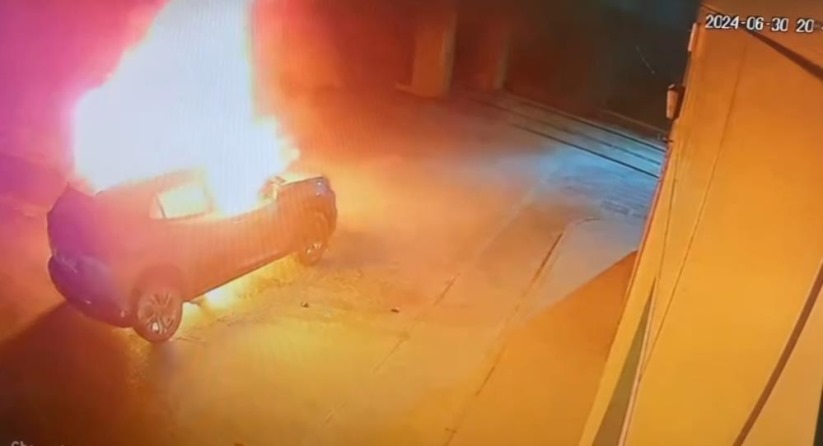 Samsun'da akaryakıt istasyonundaki yangının güvenlik kamera görüntüleri ortaya çıktı