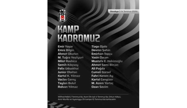 Beşiktaş'ın kamp kadrosu belli oldu