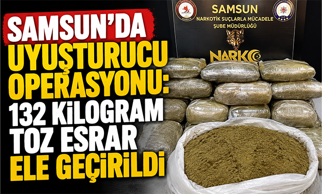 Samsun'da tıra gizlenmiş 132 kilo toz esrar ele geçirildi