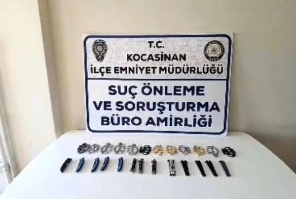 Kayseri'de yasaklı bıçak operasyonu: Çok sayıda sustalı ve muşta ele geçirildi