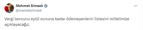 Mehmet Şimşek, vergi dairelerine borçlu firmaları açıklayacak!