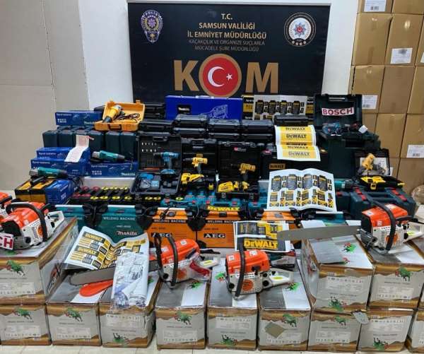 Samsun'da bir iş yerinde faturasız malzeme ele geçirildi