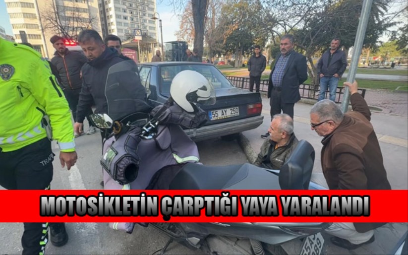 Motosikletin çarptığı yaya yaralandı