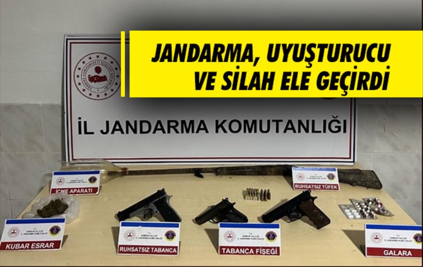 Samsun'da Jandarma, uyuşturucu ve silah ele geçirdi