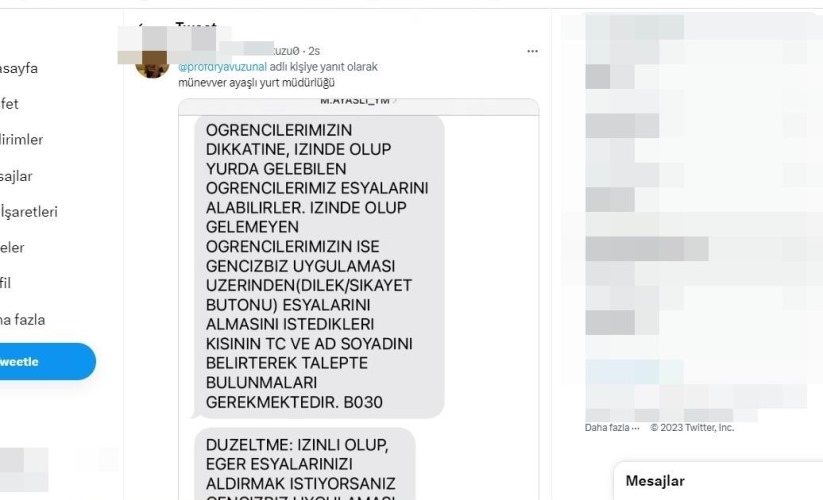Samsun'da öğrencilere 'yurtları boşaltın' mesajı gönderildi