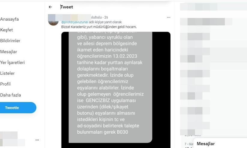 Samsun'da öğrencilere 'yurtları boşaltın' mesajı gönderildi