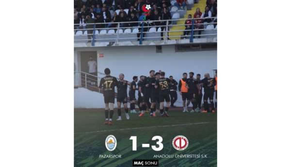 TFF 3. Lig: Pazarspor: 1 - Anadolu Üniversitesi Spor Kulübü: 3