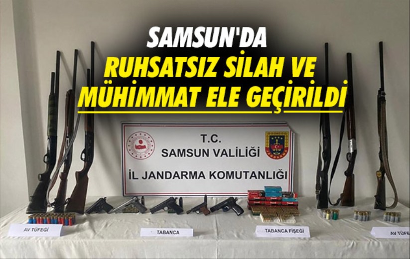 Samsun'da ruhsatsız silah ve mühimmat ele geçirildi