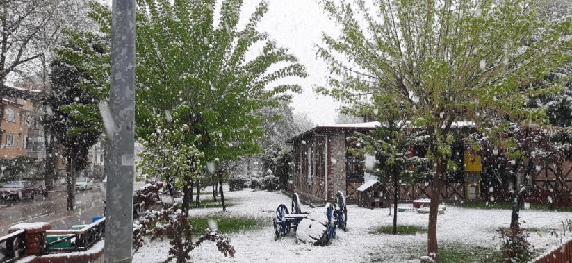 Samsun'un yüksek kesimlerine kar yağışı